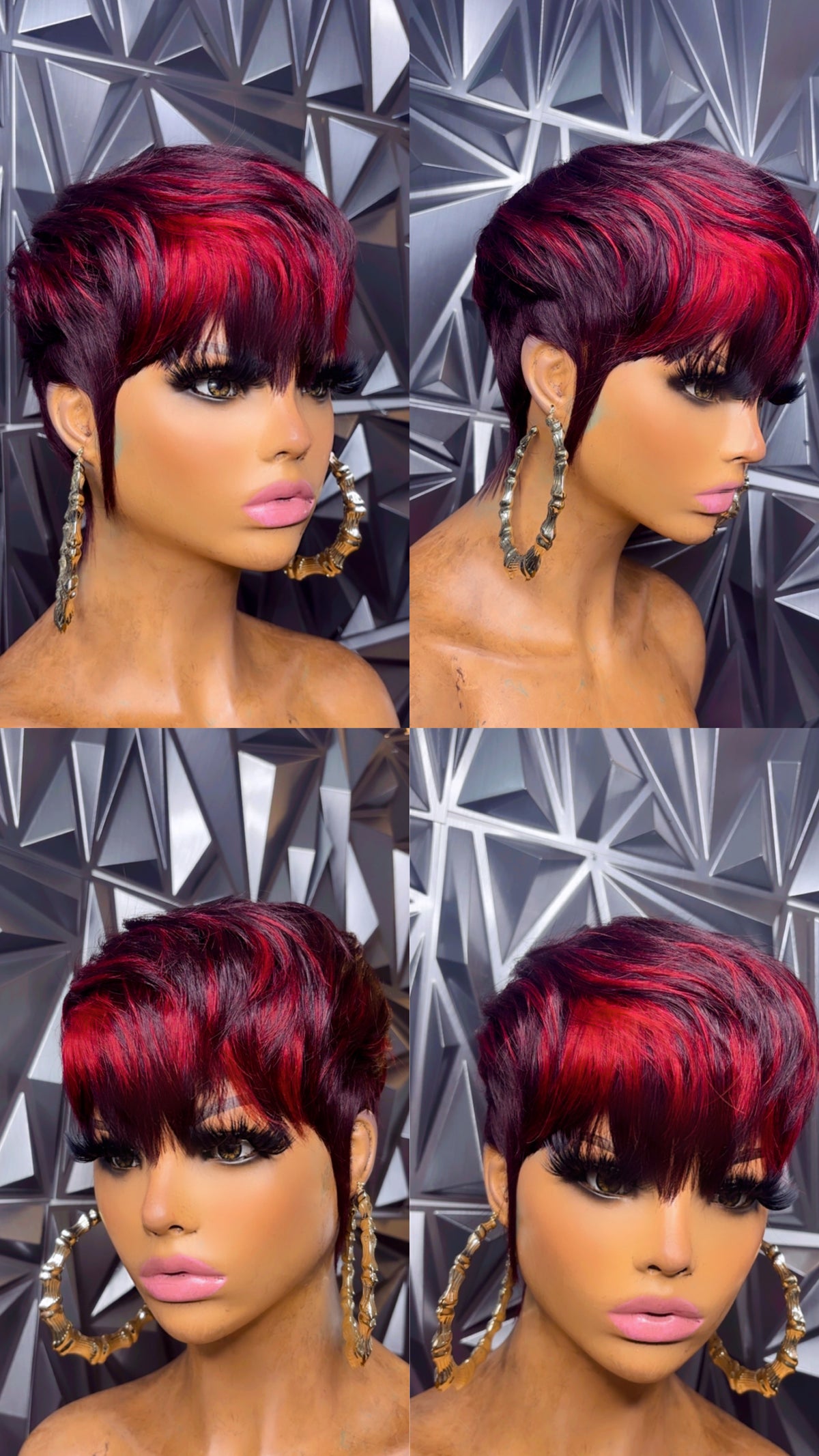 Burgundy highlight pixie