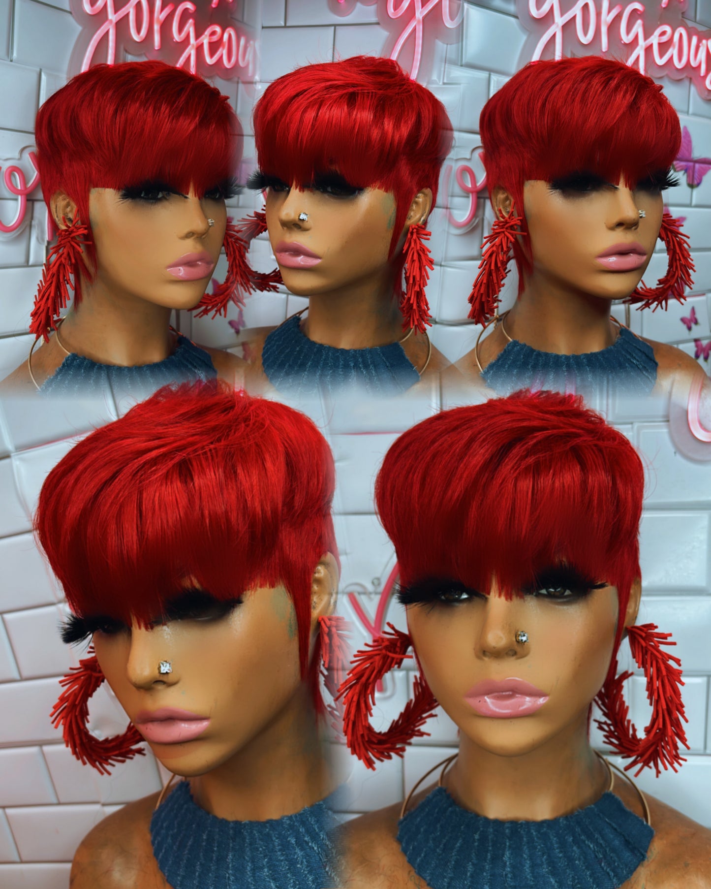 Red pixie wig