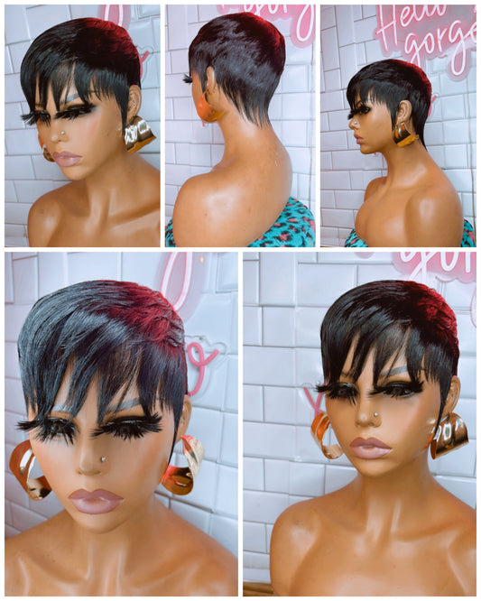 Chopped pixie cut wig