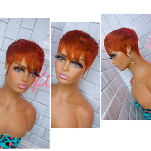 Ginger pixie cut wig