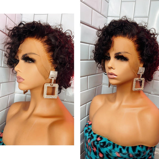 Curly pixie cut wig