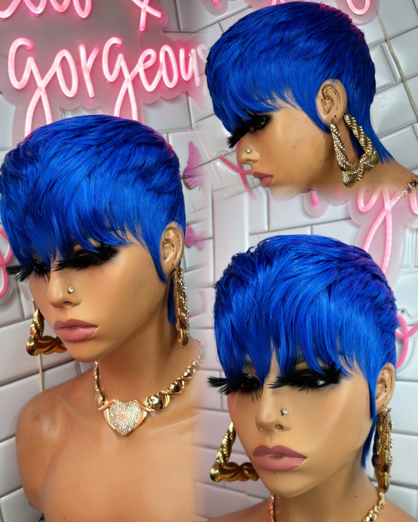 Blue pixie wig