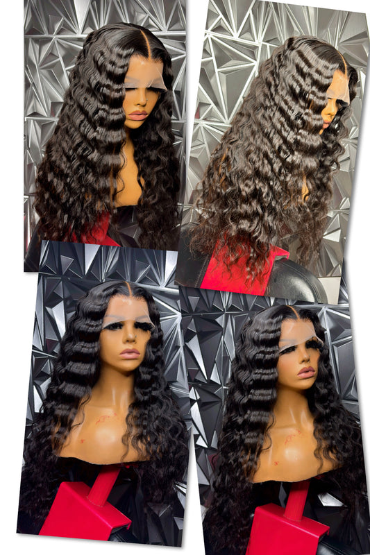 Crimped lace front wig 26 inch