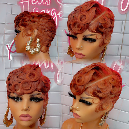 Ginger pincurl closure wig