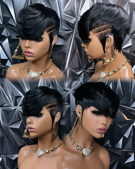 Shaved pixie cut