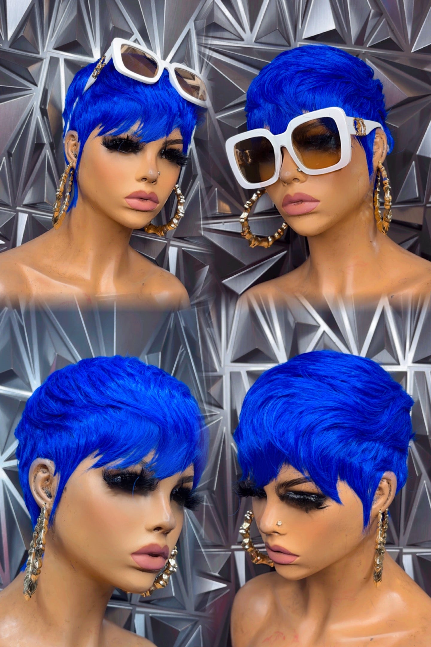 Blue pixie wig