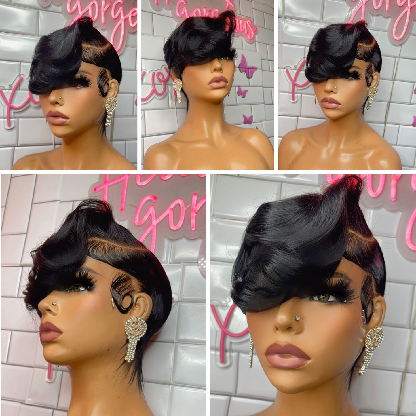 Closure pixie cut wig